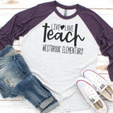 Personalized Live Love Teach // TEACHER Raglan