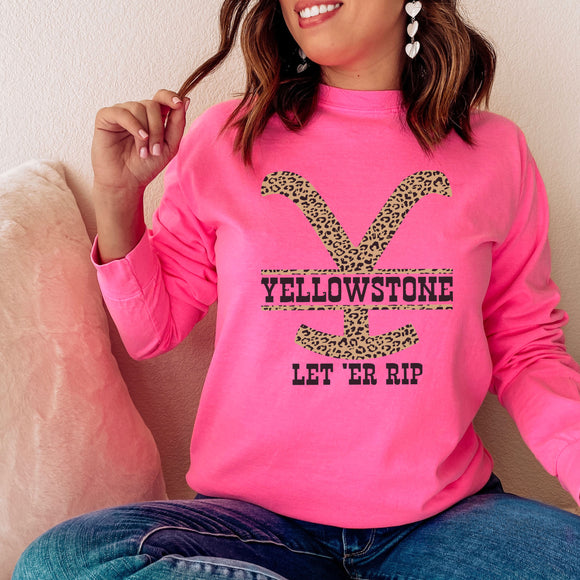 YELLOWSTONE Leopard Yellowstone Brand // TV & MOVIE Long Sleeve