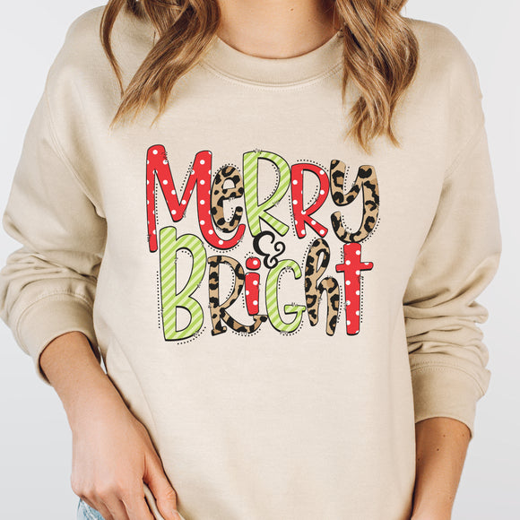 Leopard Merry and Bright  // CHRISTMAS Long Sleeve