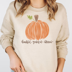 Thankful Grateful Blessed Pumpkin // THANKSGIVING Long Sleeve